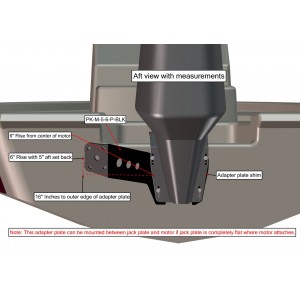 Between JP/Motor or Transom/Motor 5" Setback, 6" Rise, Port Side, Black
